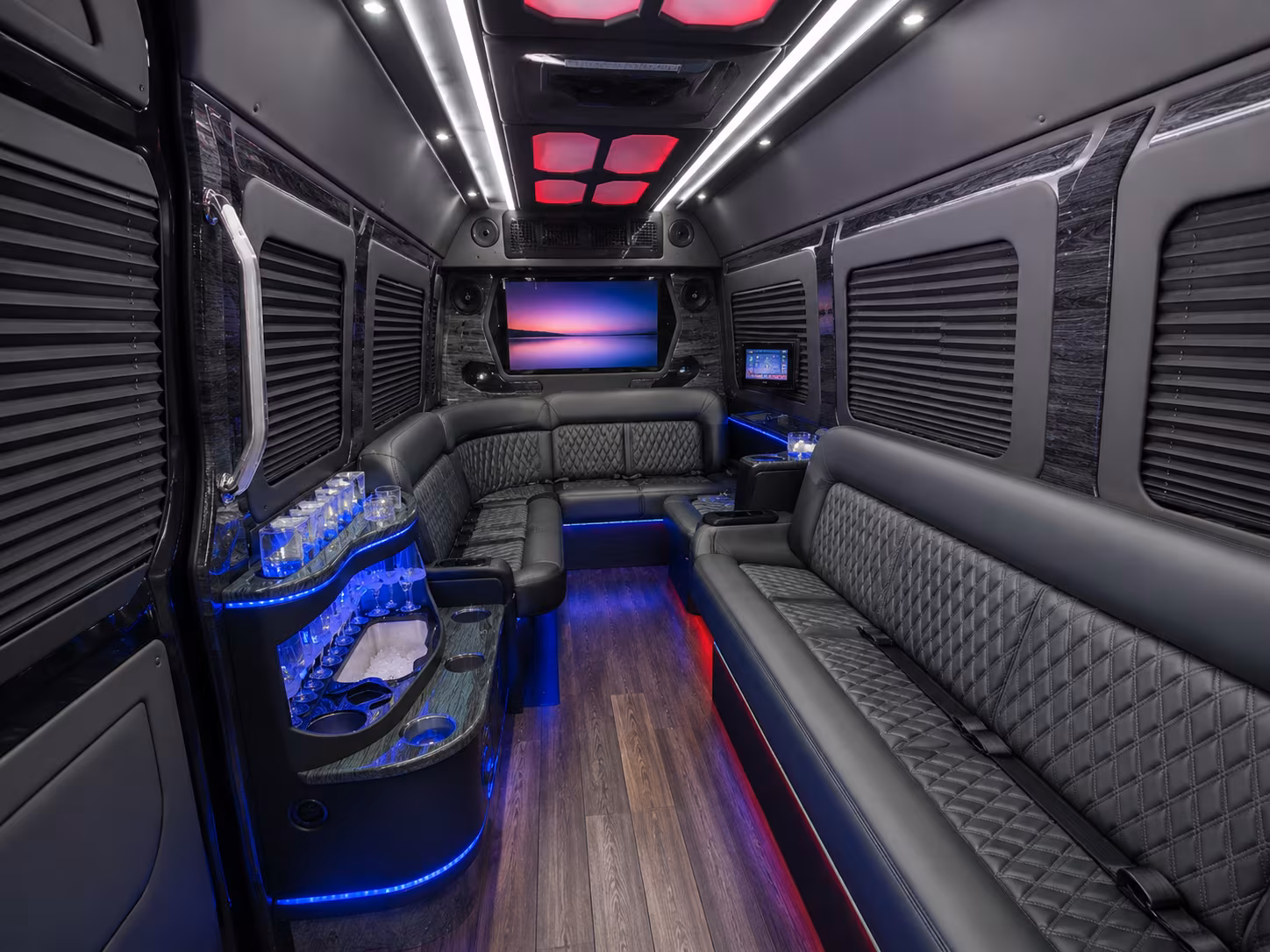 winston salem 40 passenger party bus interior